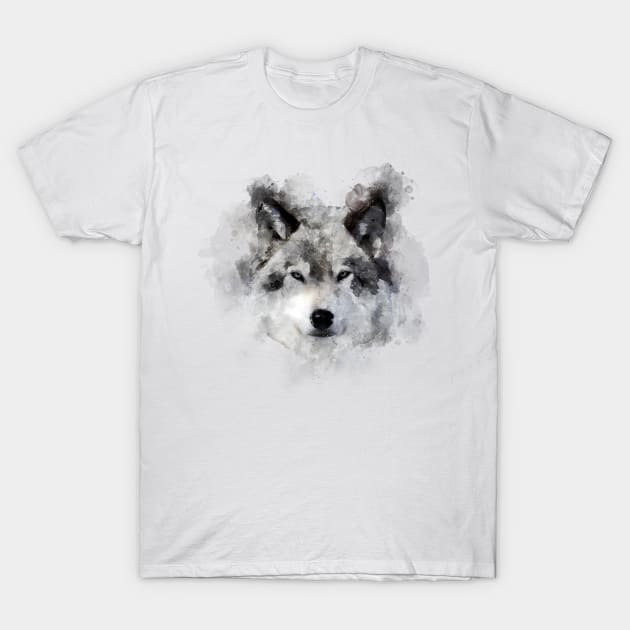 Wolf watercolor T-Shirt by Theurgy